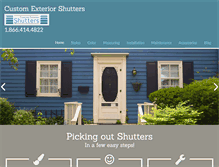 Tablet Screenshot of customexteriorshutters.com